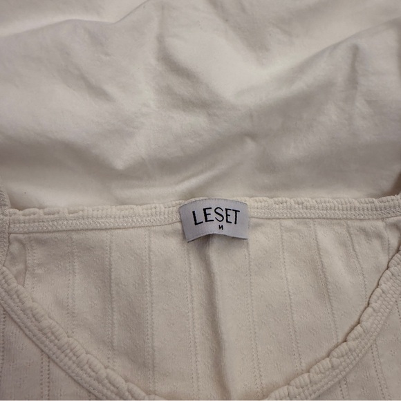 LESET Cream Ribbed Top - Picture 3 of 3